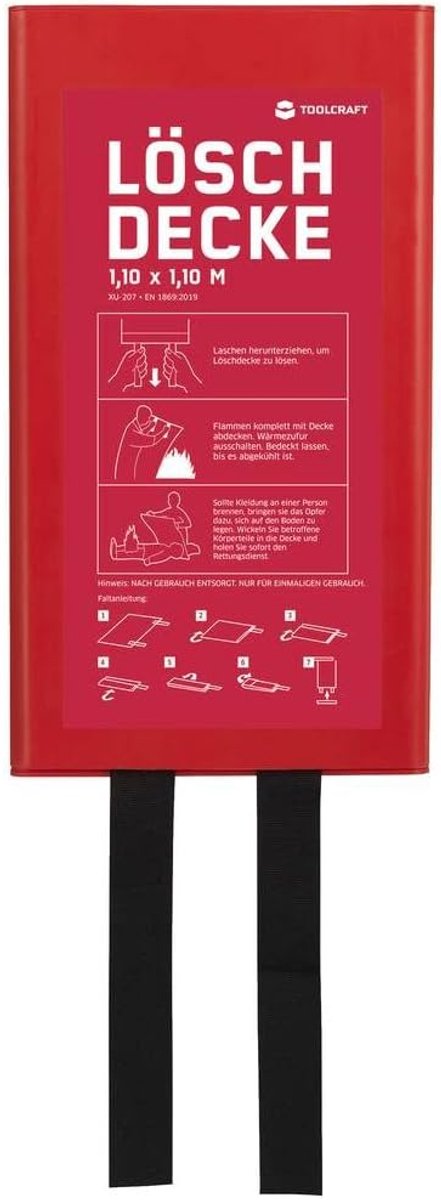 Blusdeken Met Box - Brandveiligheid Hulpmiddel - Snelle Blussing - Inclusief Wandhouder - 110x110 cm - Wit