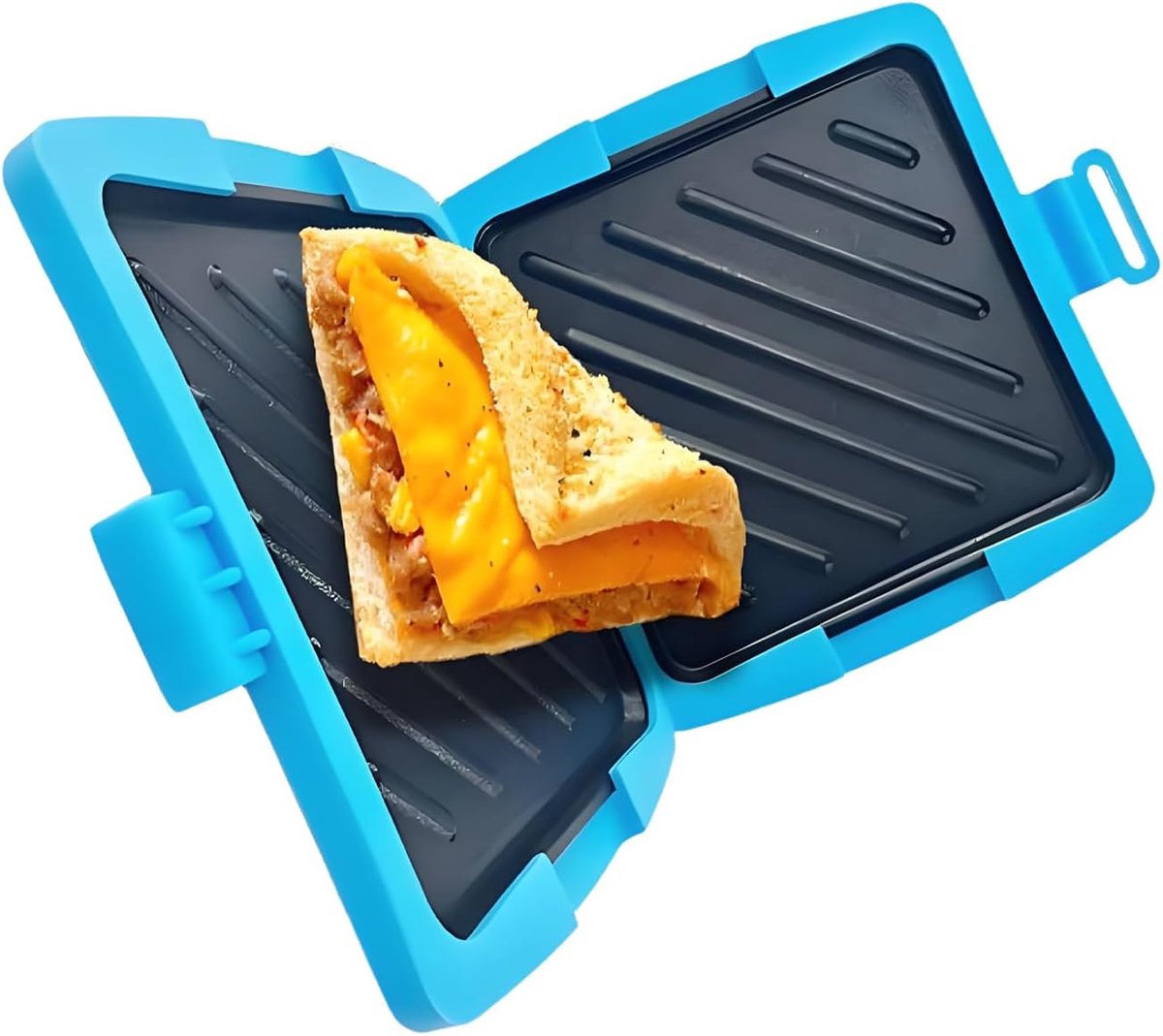 Magnetron Sandwichmaker - Panini Grill - Snelle Snacks Maken - Magnetron Vriendelijk - 9x5 Inch - Blauw