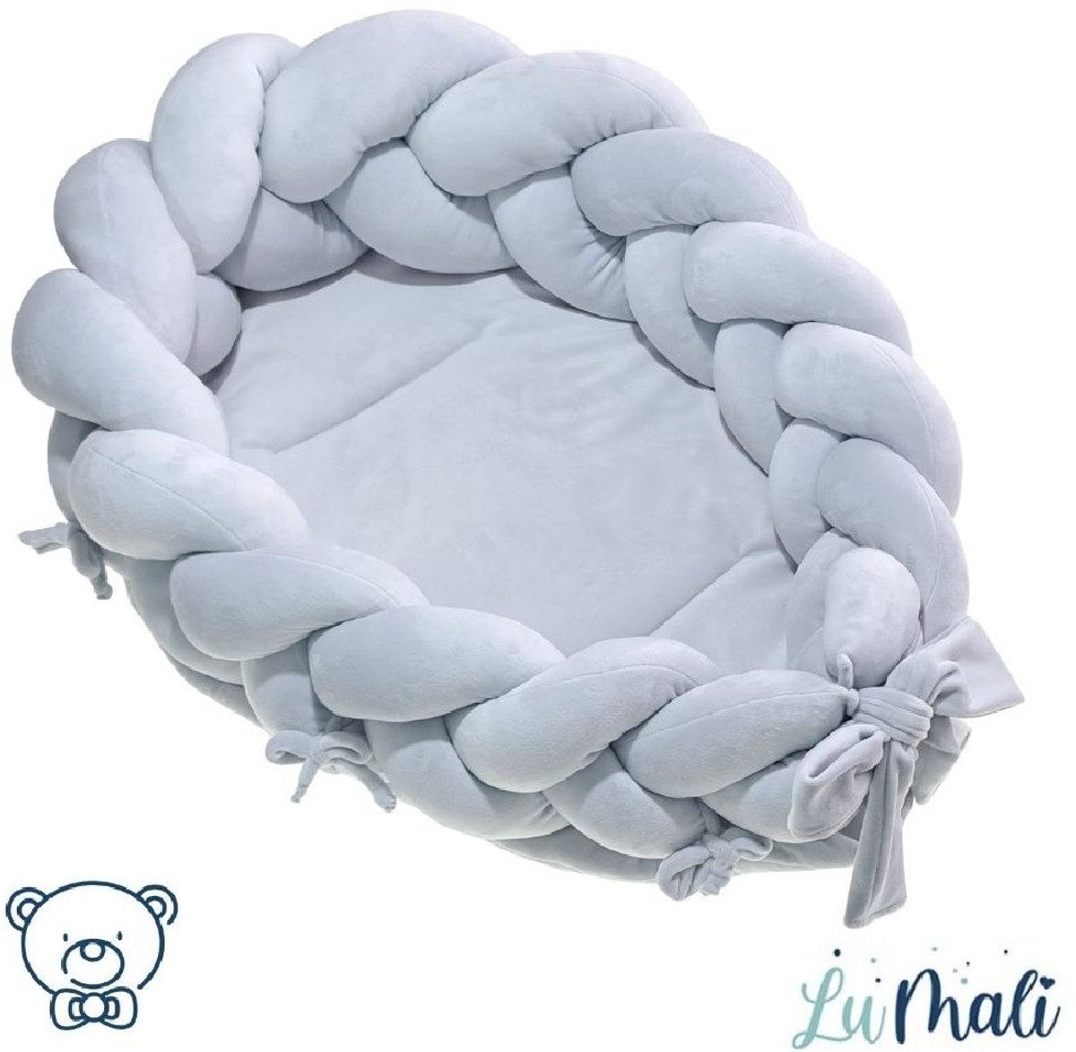 LuMali Babynestje XXL Grijs 75x55cm - Mordesign Babynest - Baby Dome - Verstelbaar OEKO-TEX
