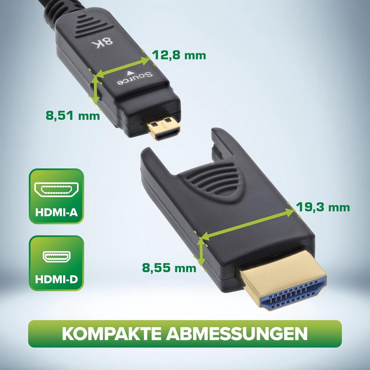 HDMI AOC Kabel - Ultra High Speed - 8K HDR Streaming - Afneembare Stekkers - 10 Meter - Zwart
