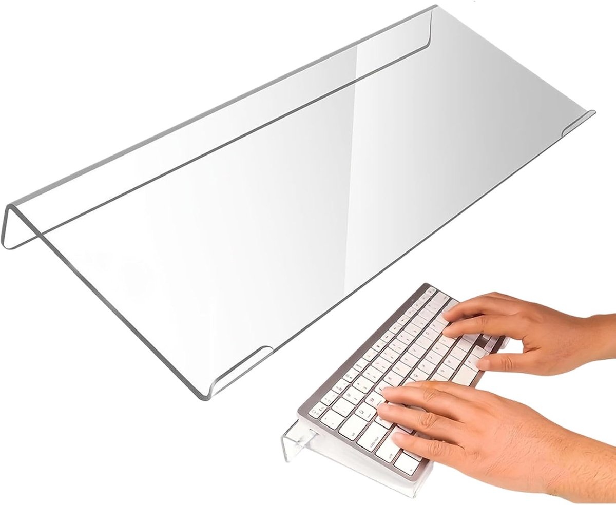 Toetsenbord Verhoger - Toetsenbord Houder - Comfortabel Typen - Antislip Basis - 43 cm Lengte - Transparant