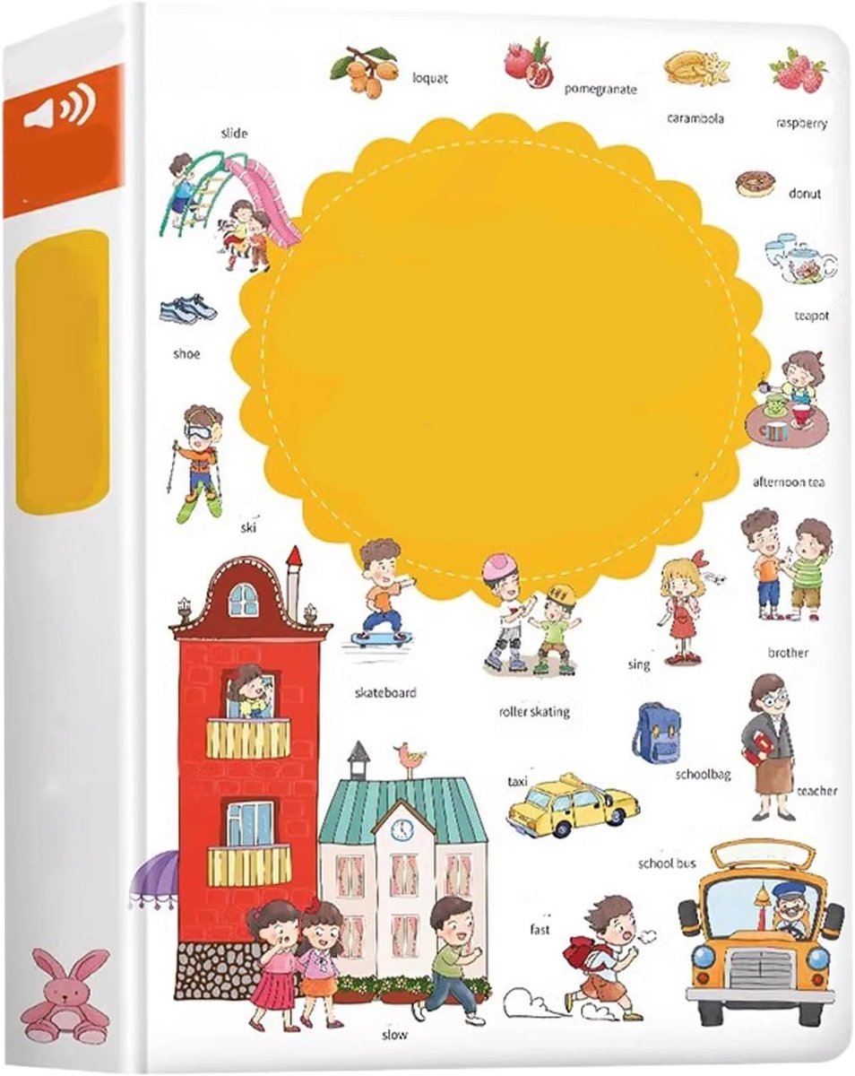 Kinder Praatboek - Interactief Woordenboek - Vroeg Leren - 18 Thema's Geluiden - 20x27x0.1cm