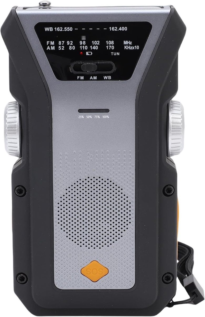 Noodradio - Draagbare Radio - Kamperen Stroomuitval - Oplaadbare Batterij - 18 x 11 x 6 cm