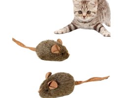 Kattenspeelgoed Muis - Interactief Speelgoed - Jacht Simulatie - Piepend Geluid - 14 cm Lengte - Set van 2