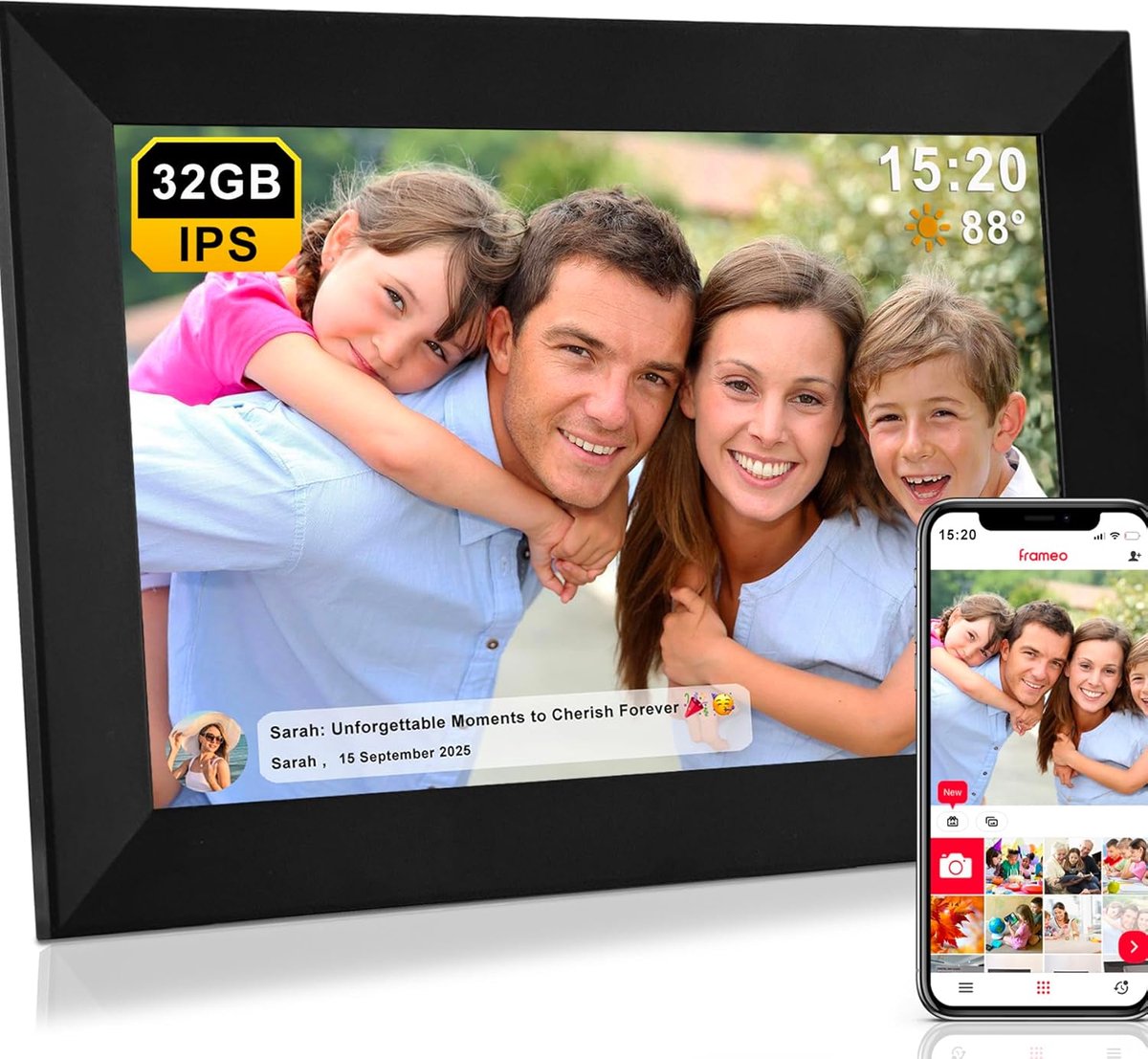 Digitale Fotolijst - Wifi Fotolijst - Herinneringen Delen - Direct Delen - 10.1 Inch HD - Zwart