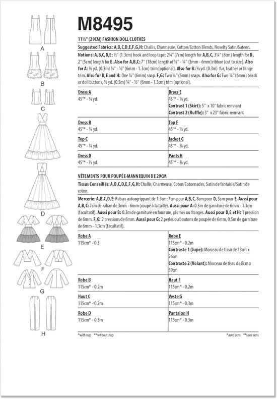 Naaipatroon Poppenkleding - Mode Ontwerp - Poppen Aankleden - Mix en Match - 115 Inch Poppen - Meerkleurig van Merkloos — afbeelding 3