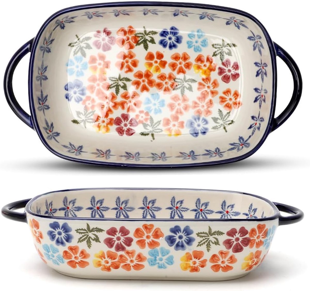 Keramische Ovenschaal - Bakvorm Rechthoek - Lasagne en meer - Kras- en snijbestendig - 23.5 x 13 x 5 cm
