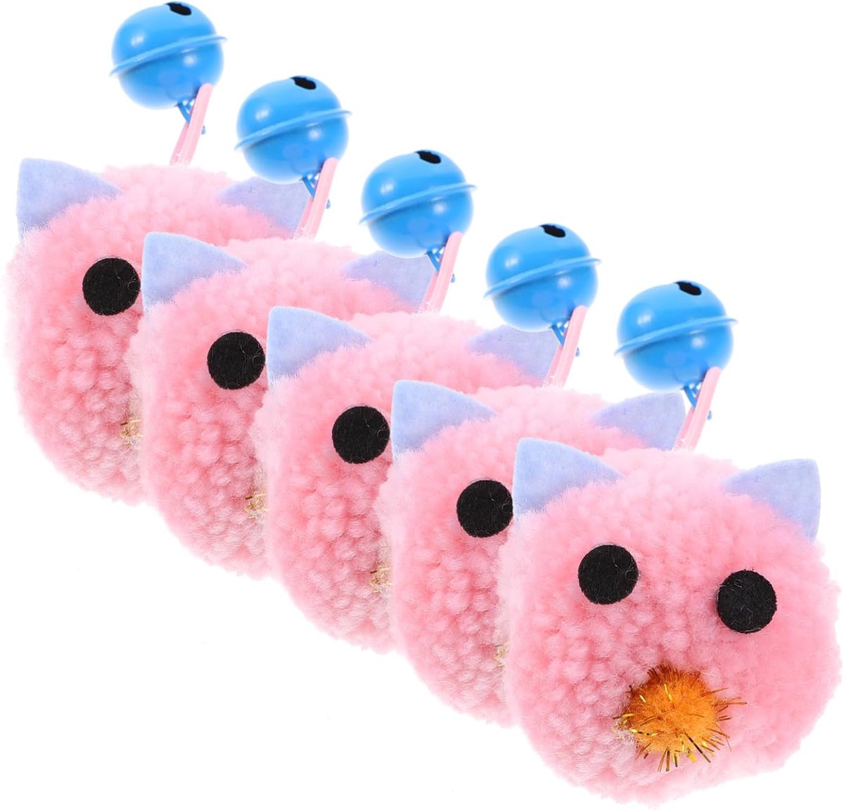 Katten Speelgoed - Muizen Speeltjes - Binnenkatten Stimuleren - Zachte Pluche Vorm - 10 x 4.5 cm - Roze