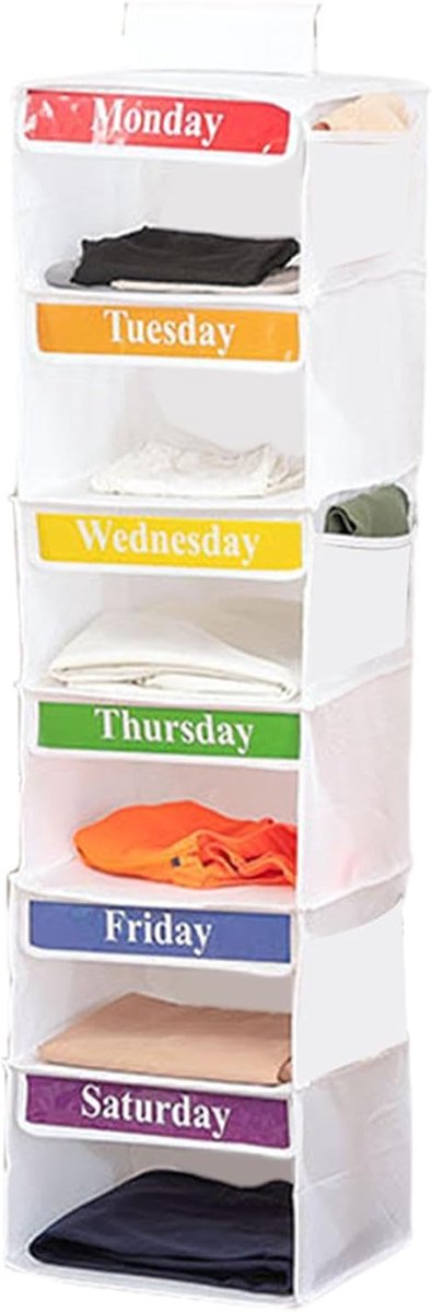 Kleding Organizer - Garderobe Plank - Kast Ordenen - Met Zijvakken - 103 cm Hoog - Wit