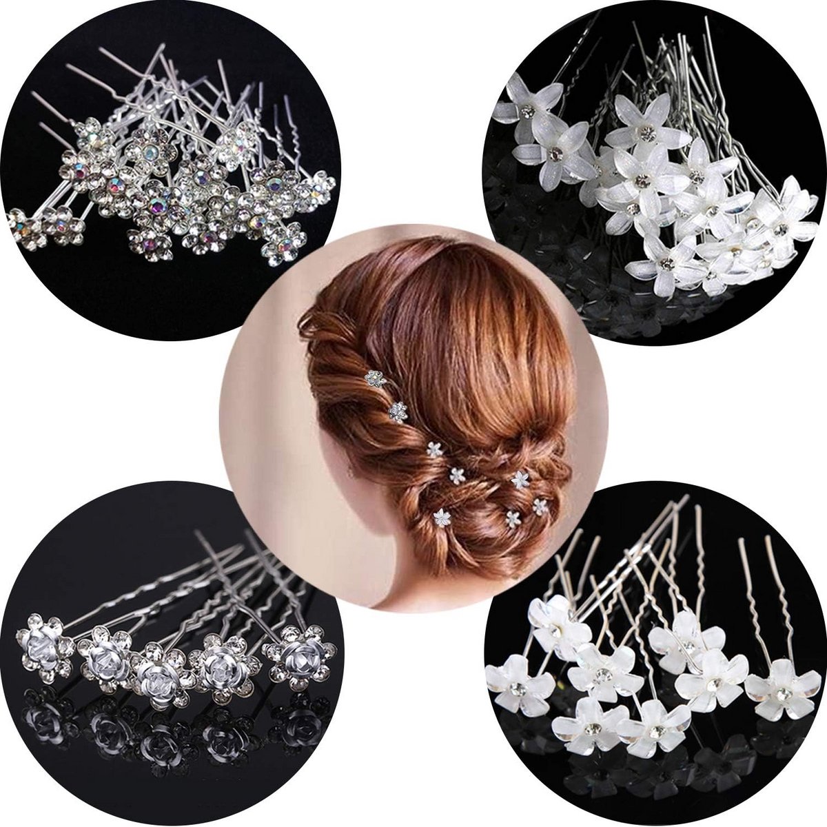 Bruids Haaraccessoires - 20 U-vormige Diamanten Haarspelden voor Bruiloft en Feest