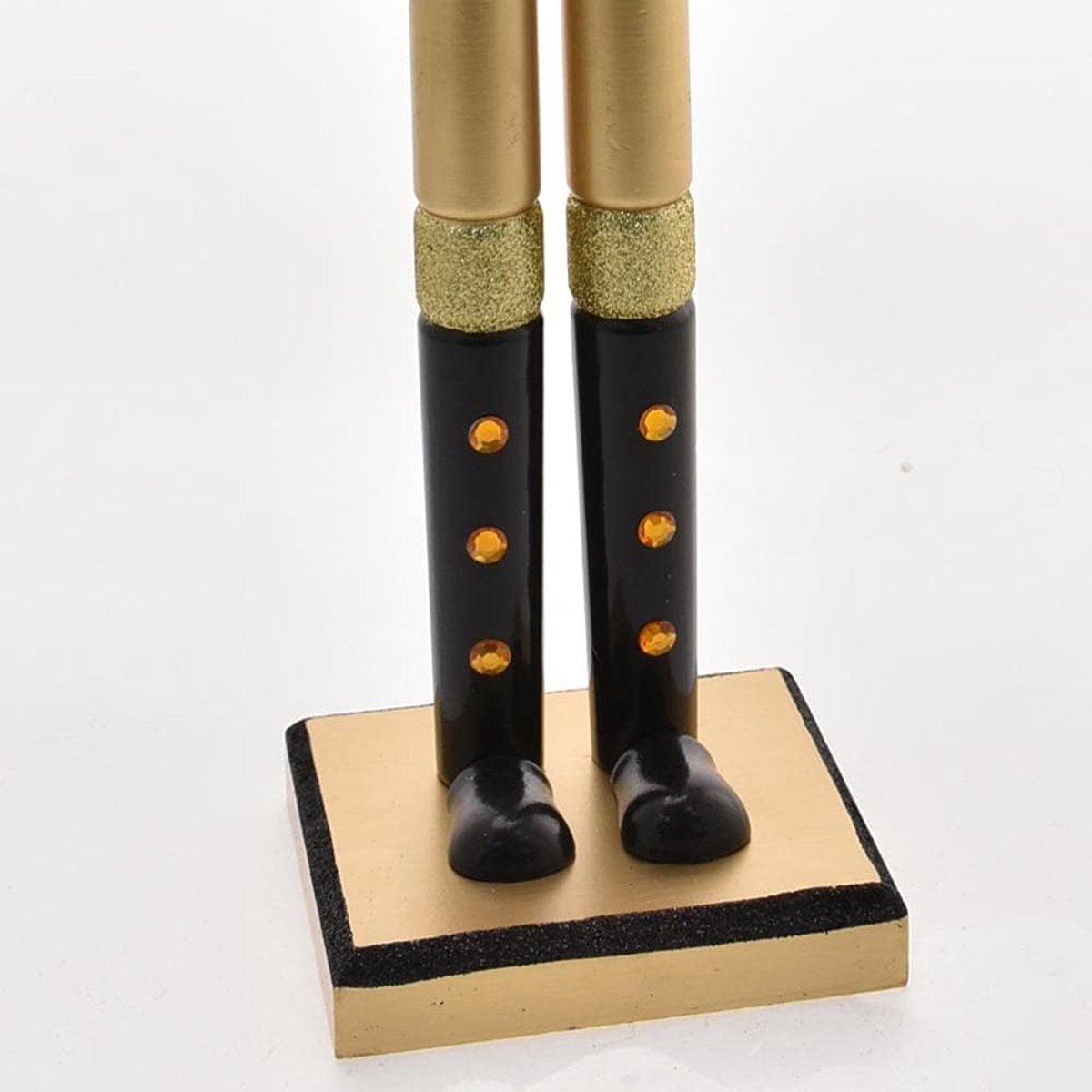 Grote houten notenkraker soldaat 106 cm kerstdecoratie met pluche details