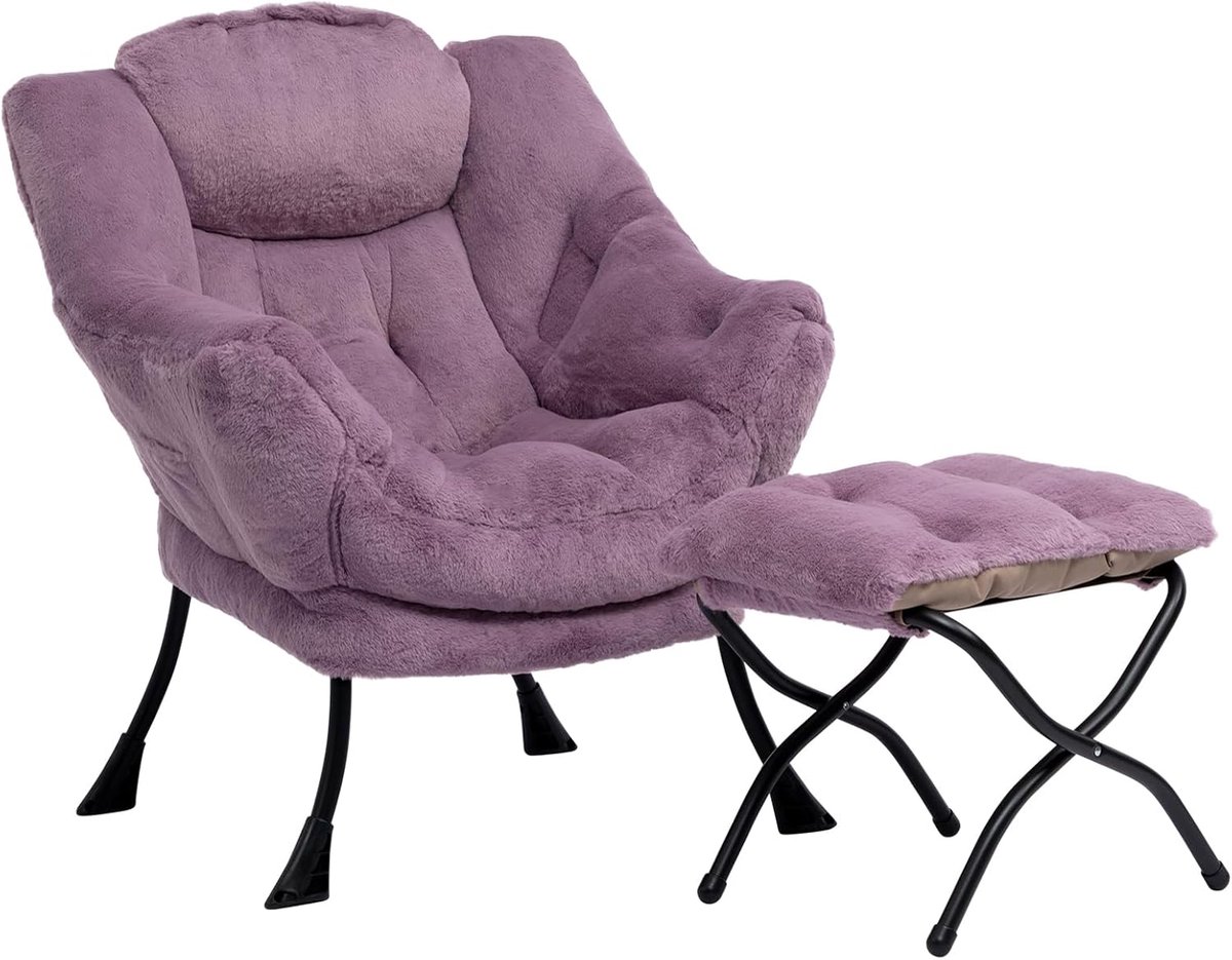 Relax Fauteuil met Voetenbank - Comfortabele Lounge Stoel voor Woonkamer en Slaapkamer
