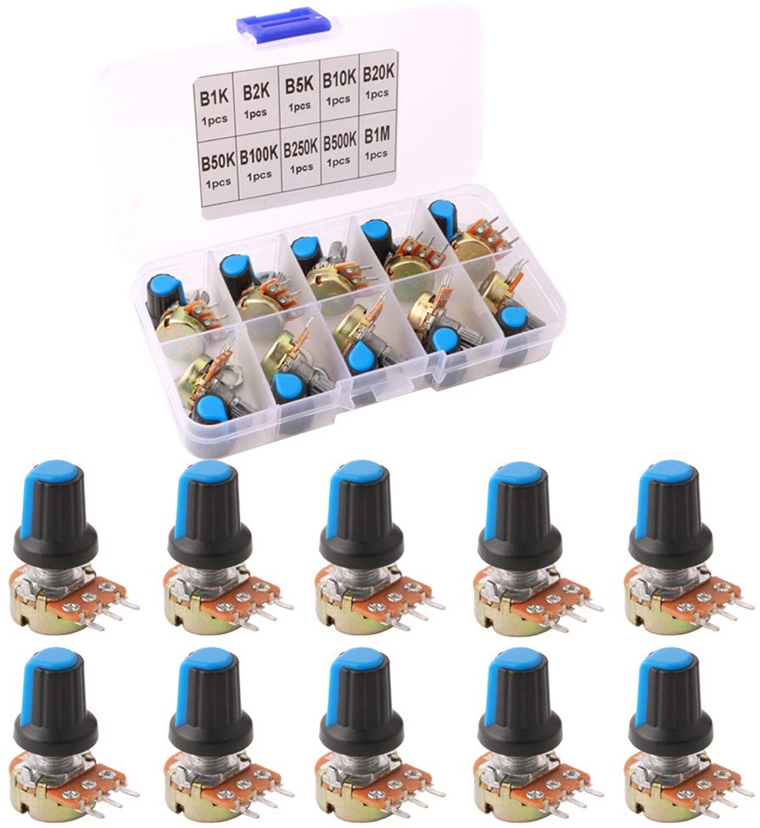 10 Stuks Premium Lineaire Roterende Potentiometer Set