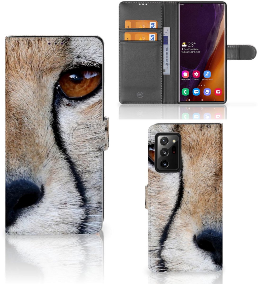 Samsung Galaxy Note20 Ultra Telefoonhoesje met Pasjes Cheetah