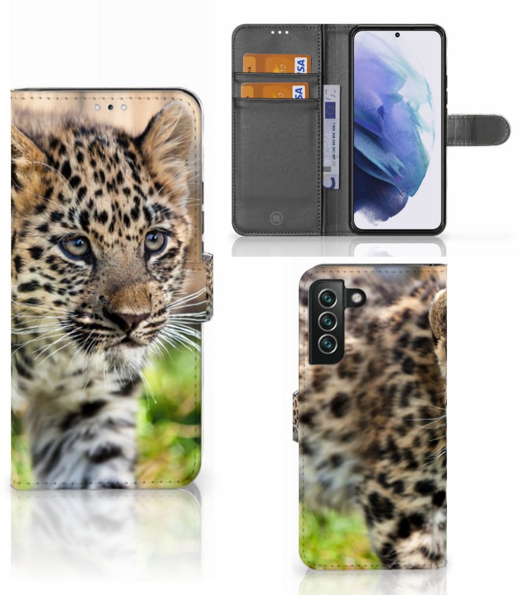 Samsung Galaxy S22 Plus Telefoonhoesje met Pasjes Baby Luipaard
