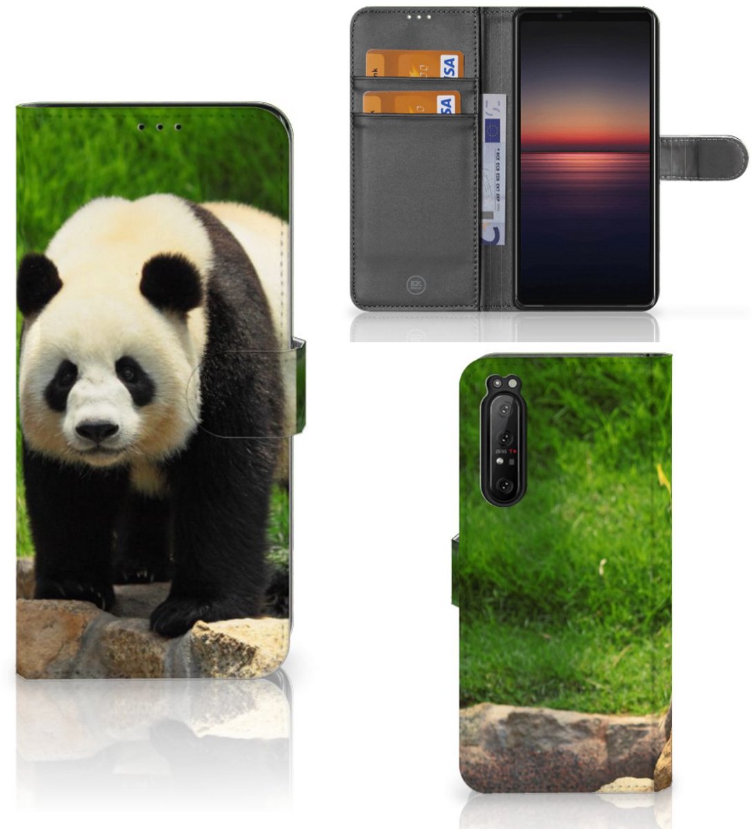 Sony Xperia 1 II Telefoonhoesje met Pasjes Panda