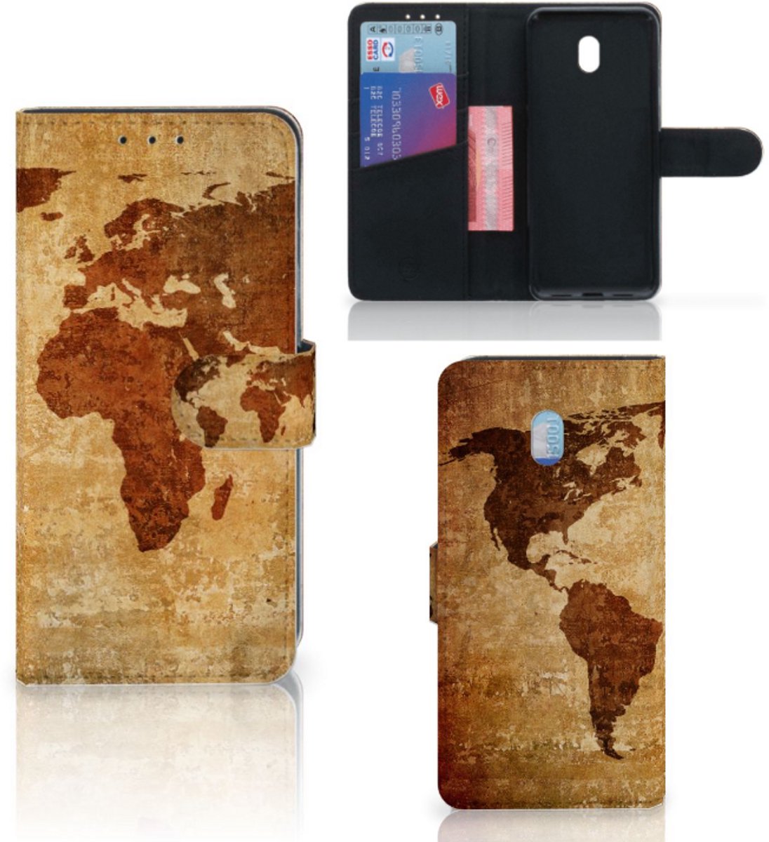 Xiaomi Redmi 8A Flip Cover Wereldkaart