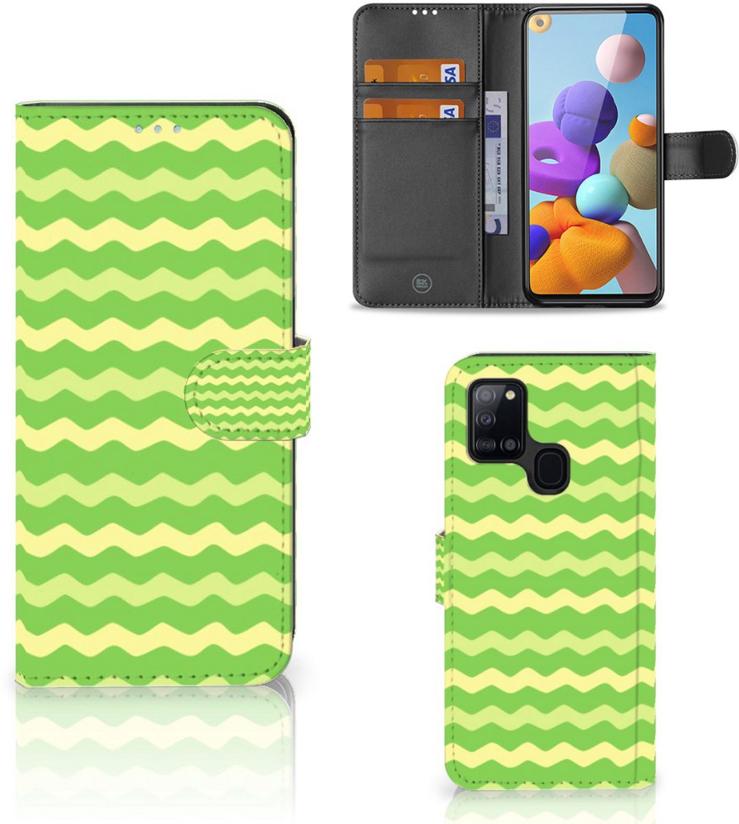 Samsung Galaxy A21s Telefoon Hoesje Waves Green
