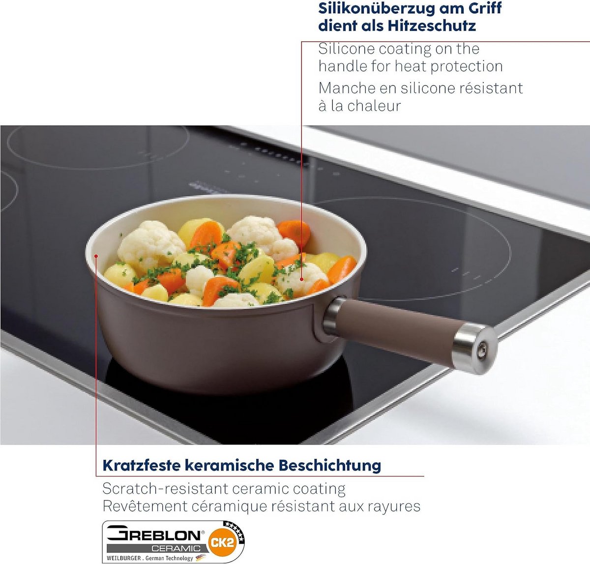 Kaasfonduepan met keramische coating voor inductie - 1 liter – foto 5