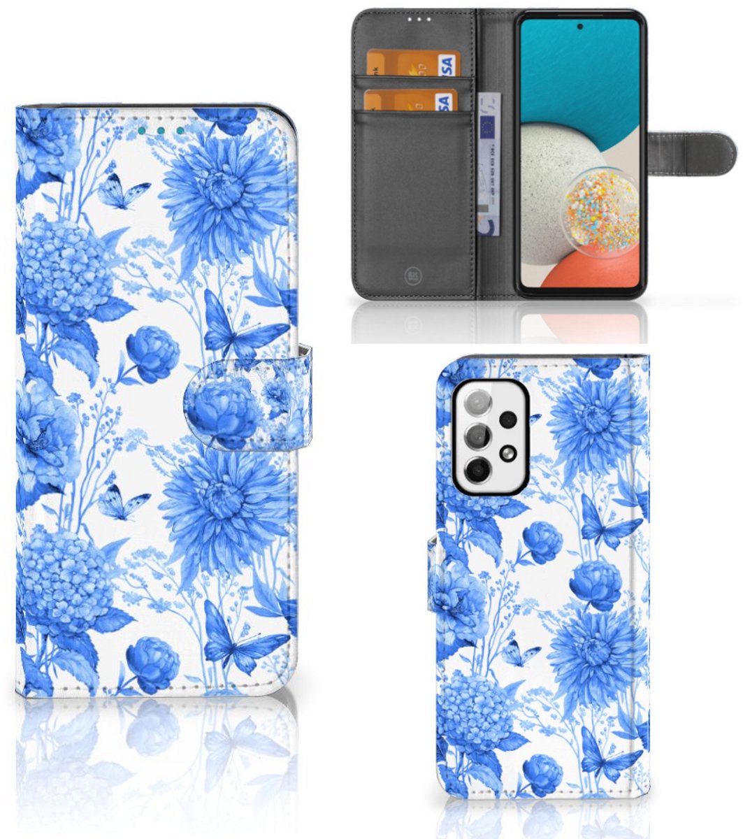 Hoesje voor Samsung Galaxy A73 5G Flowers Blue