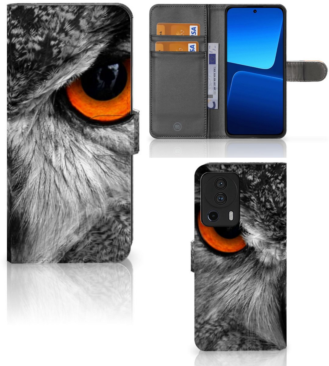 Xiaomi 13 Lite Telefoonhoesje met Pasjes Uil
