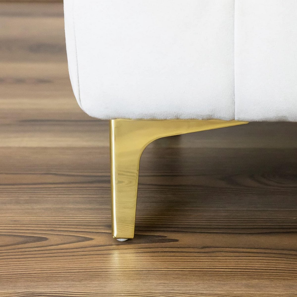 Metalen Bankenpoten Set van 4 met Schroeven - Glanzende Gouden Kleur en Hoogte 13 cm