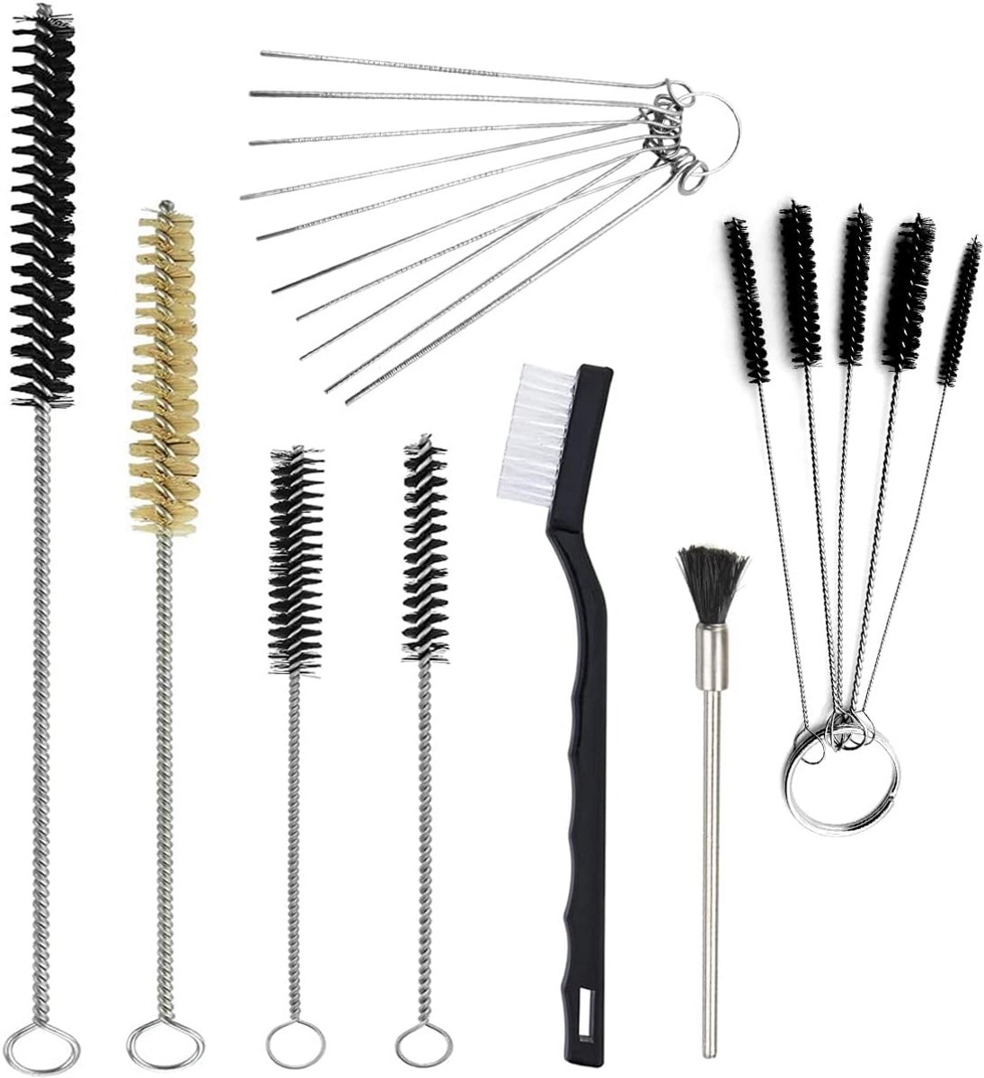Mini Reinigingsborstel Set en Metalen Rietjes voor Effectieve Reiniging