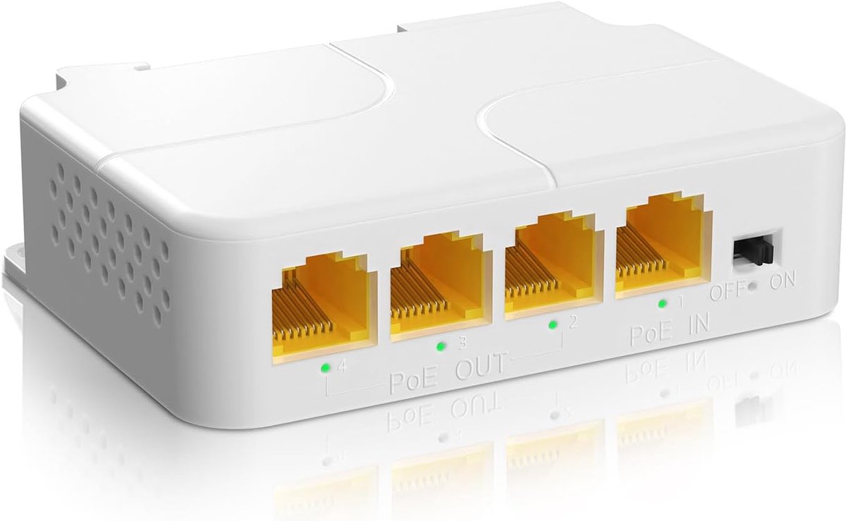 Gigabit PoE Extender 3 Poorts 100 Meter - PoE Repeater Voor IP Camera's, Telefoons, Draadloze AP