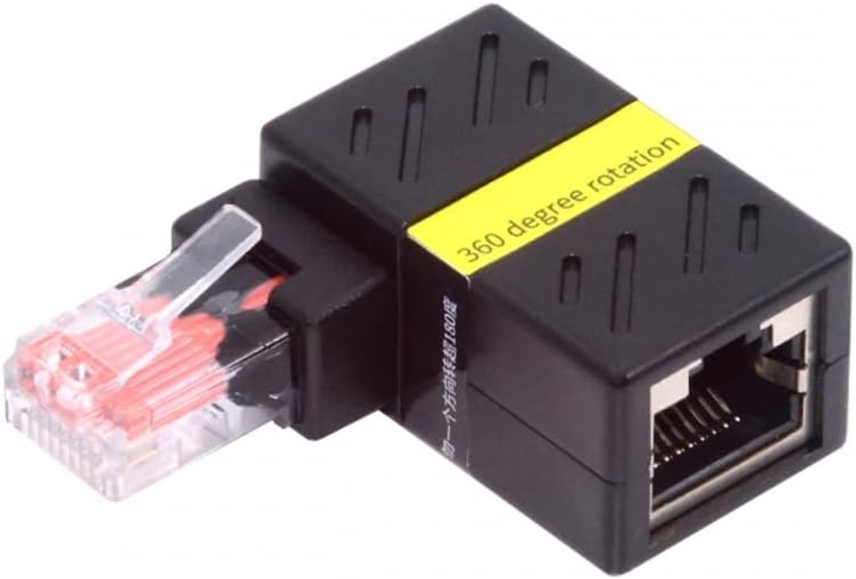 Adapter CAT6 UTP Mannelijk naar Vrouwelijk 360 Graden Roterende RJ45 1000Mbps voor LAN Ethernet