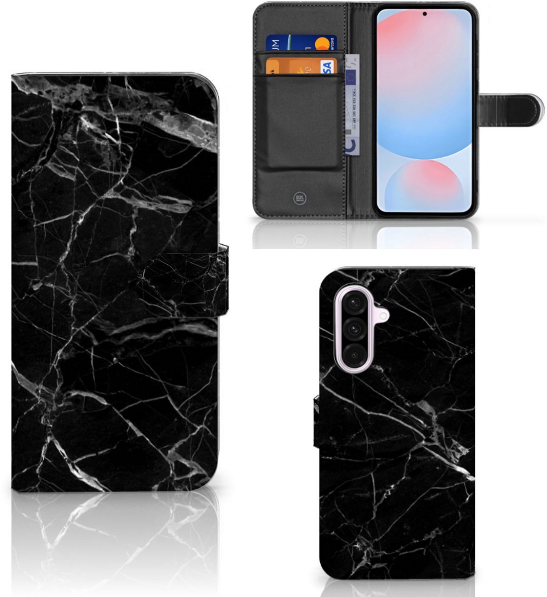 Samsung Galaxy A56 Bookcase Marmer Zwart - Origineel Cadeau Vader