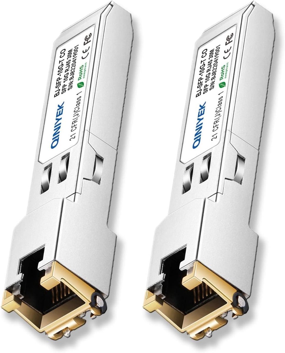 SFP+ naar RJ45 Transceiver - 10G Koperen Module, Cat.6a/7, Tot 30 Meter
