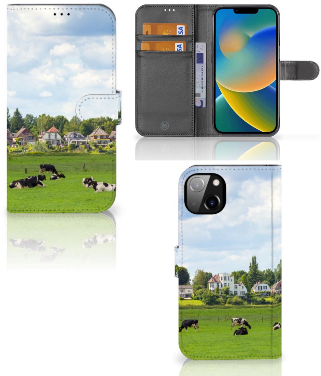 iPhone 14 Plus Telefoonhoesje met Pasjes Koeien
