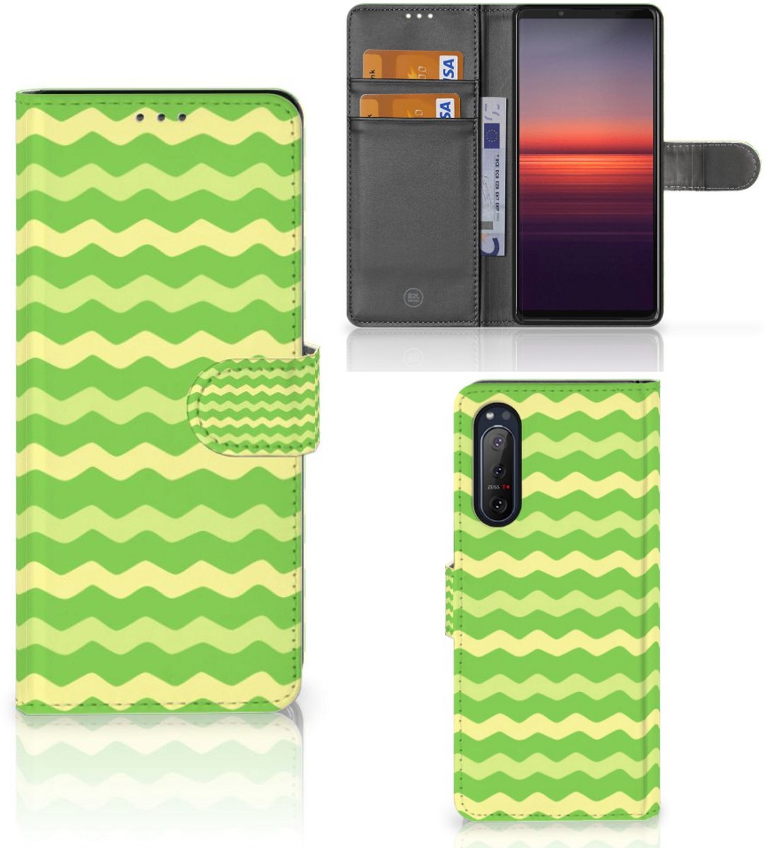 Sony Xperia 5II Telefoon Hoesje Waves Green