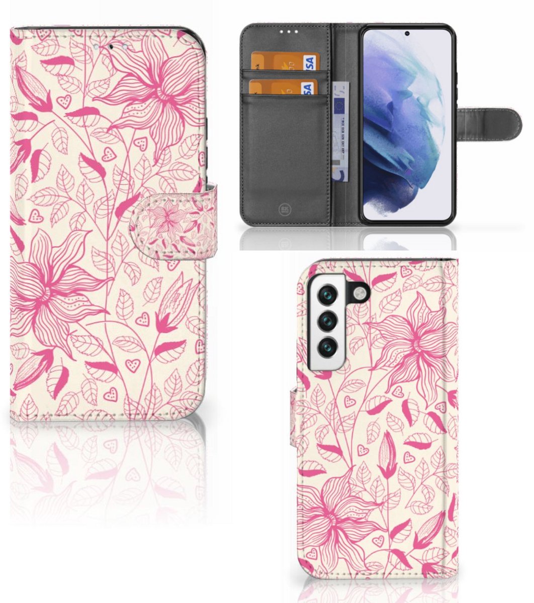 Samsung Galaxy S22 Hoesje Pink Flowers