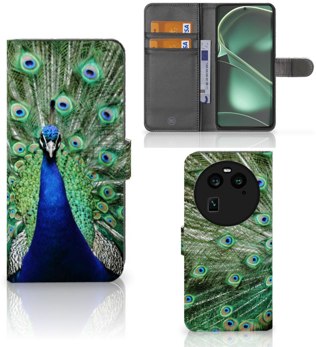 OPPO Find X6 Telefoonhoesje met Pasjes Pauw