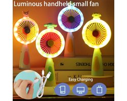 Draagbare Mini Ventilator met Licht - Oplaadbare Handventilator voor Thuis, Kantoor en Buiten