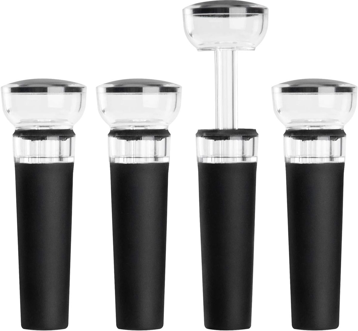 Vacuüm Wijnflessenstoppers met Siliconen Caps - 4 Stuks voor Langdurige Versheid