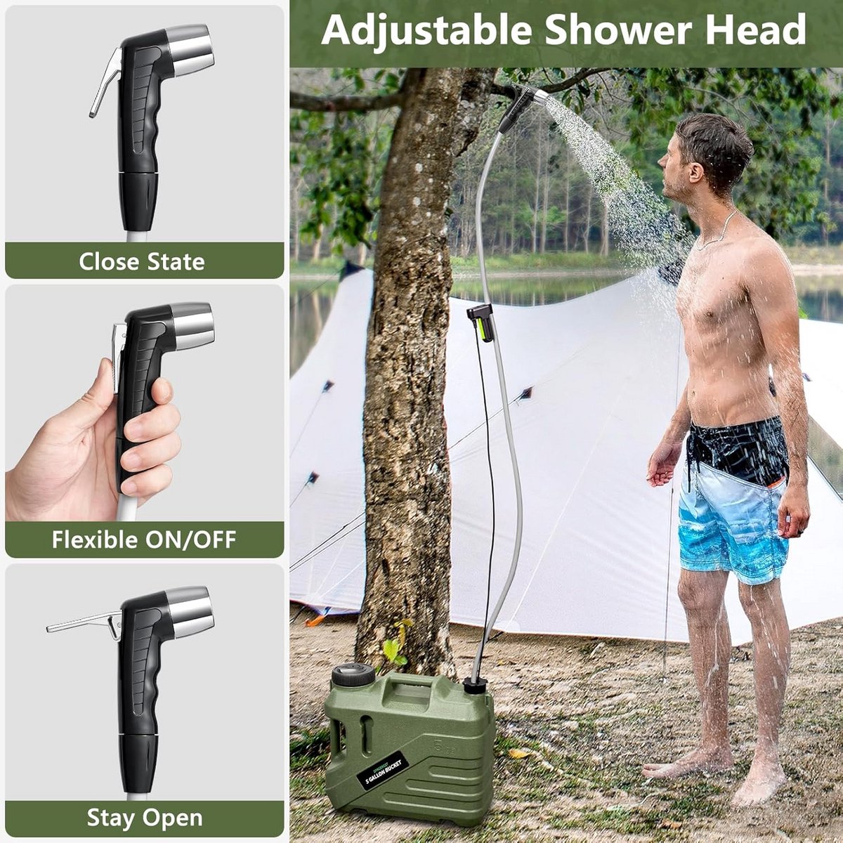 Draagbare Buitendouche voor Camping en Tuin thumbnail 4