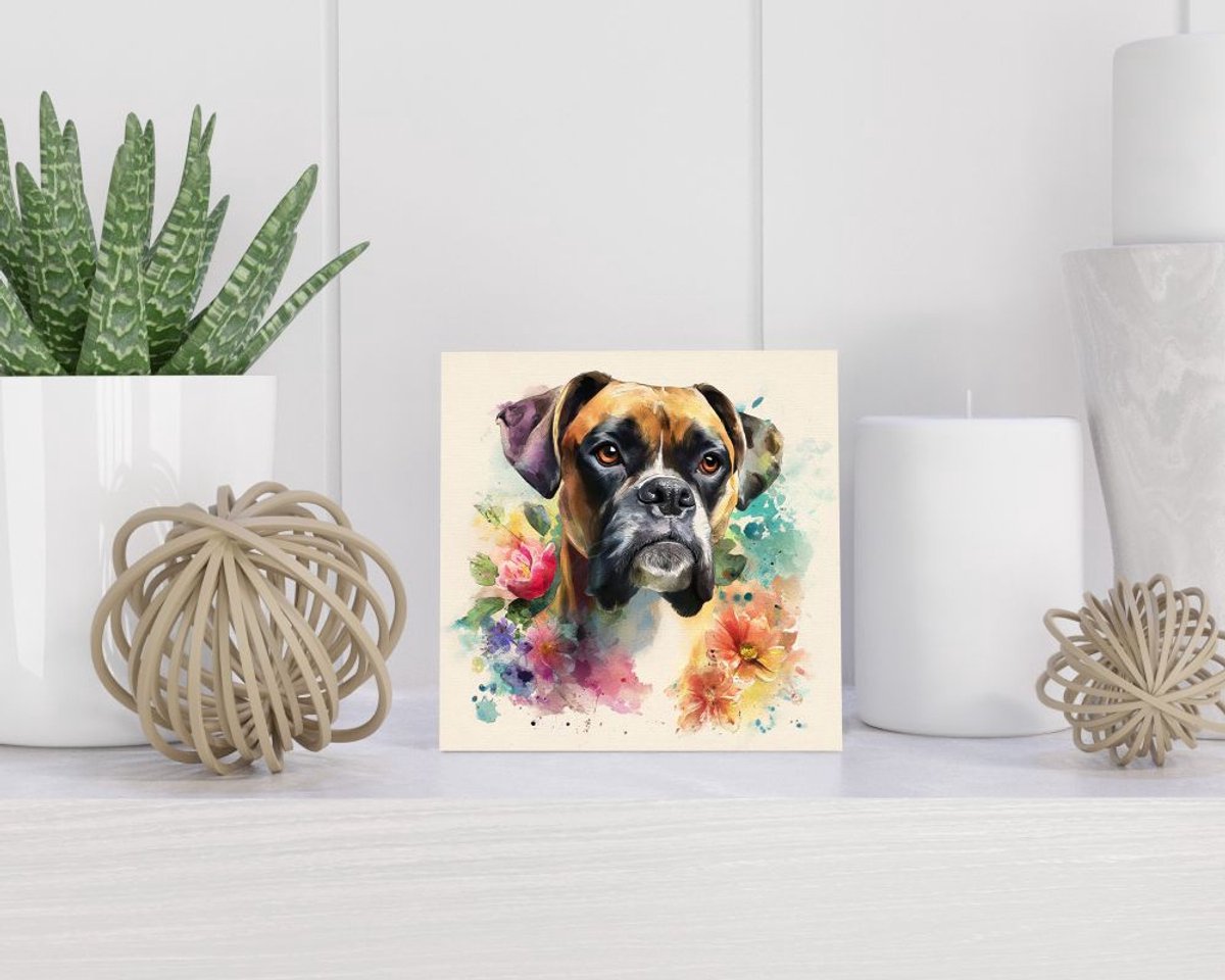 Tegel 15x15 cm met Boxer cadeau decoratie | tegeltjes met tekst | tegeltjes met spreuken | collega | oma | opa | pensioen | mama | papa | vriend