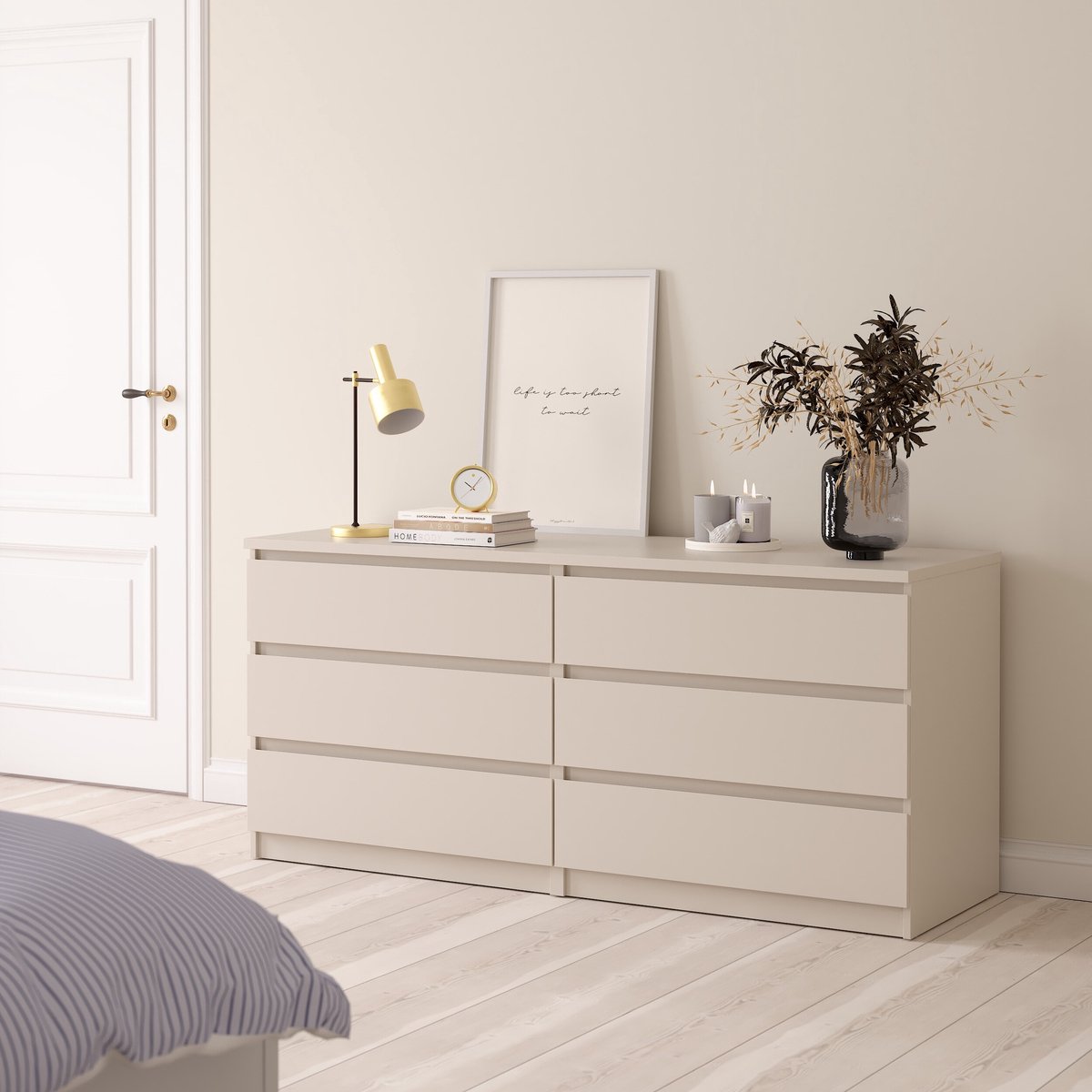 Ladekast Luna Taupe - 6 Lades - Strak Modern Design