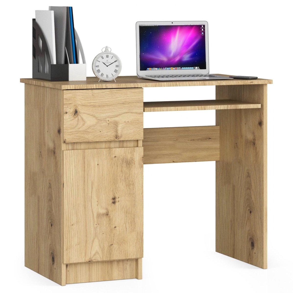 Bureau Links PIKSEL / Computerbureau / Computer Tafel / Bureautafel Rechts / Artisan Eik / 90 x 77 x 50 cm