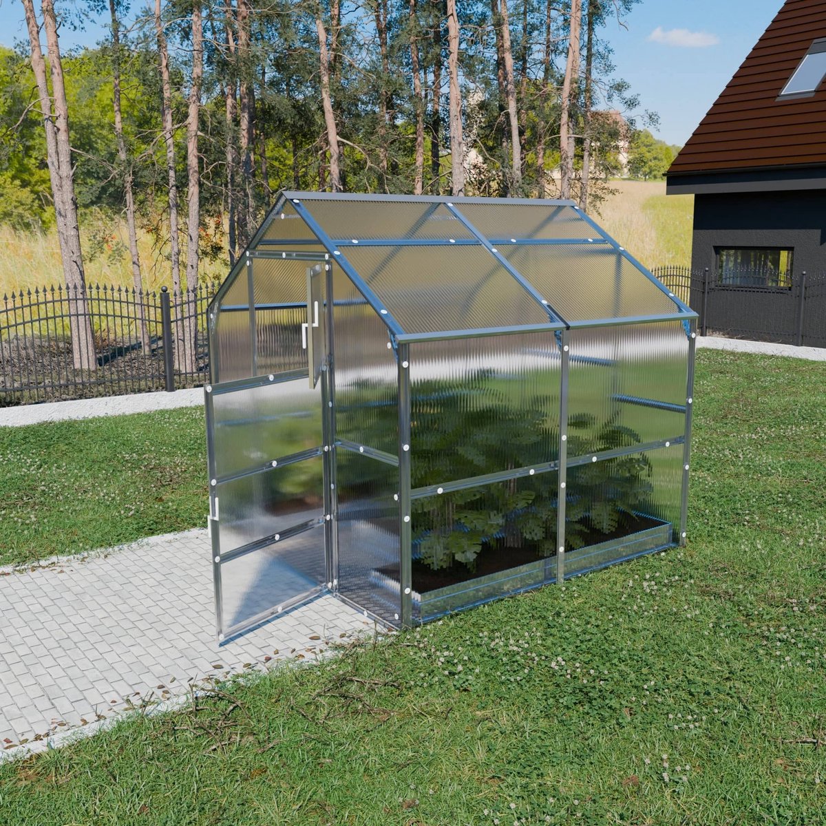 KLASIKA BERNARD Tuinkas - 2,35 x 2 m (4,7 m²) - 6 mm Dikte - Kweekkas - Polycarbonaat afdekking
