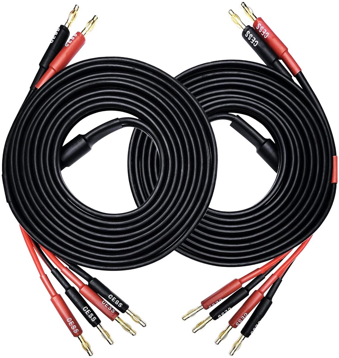 Luidsprekerkabel Splitter 2 naar 4 Banaanpluggen 12 Meter 2-Kanaals