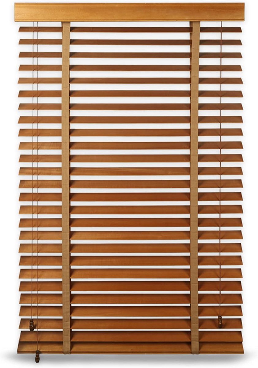 Houten Jaloezieën 90x250cm - Echte Houten Lamellen voor Privacy en Isolatie