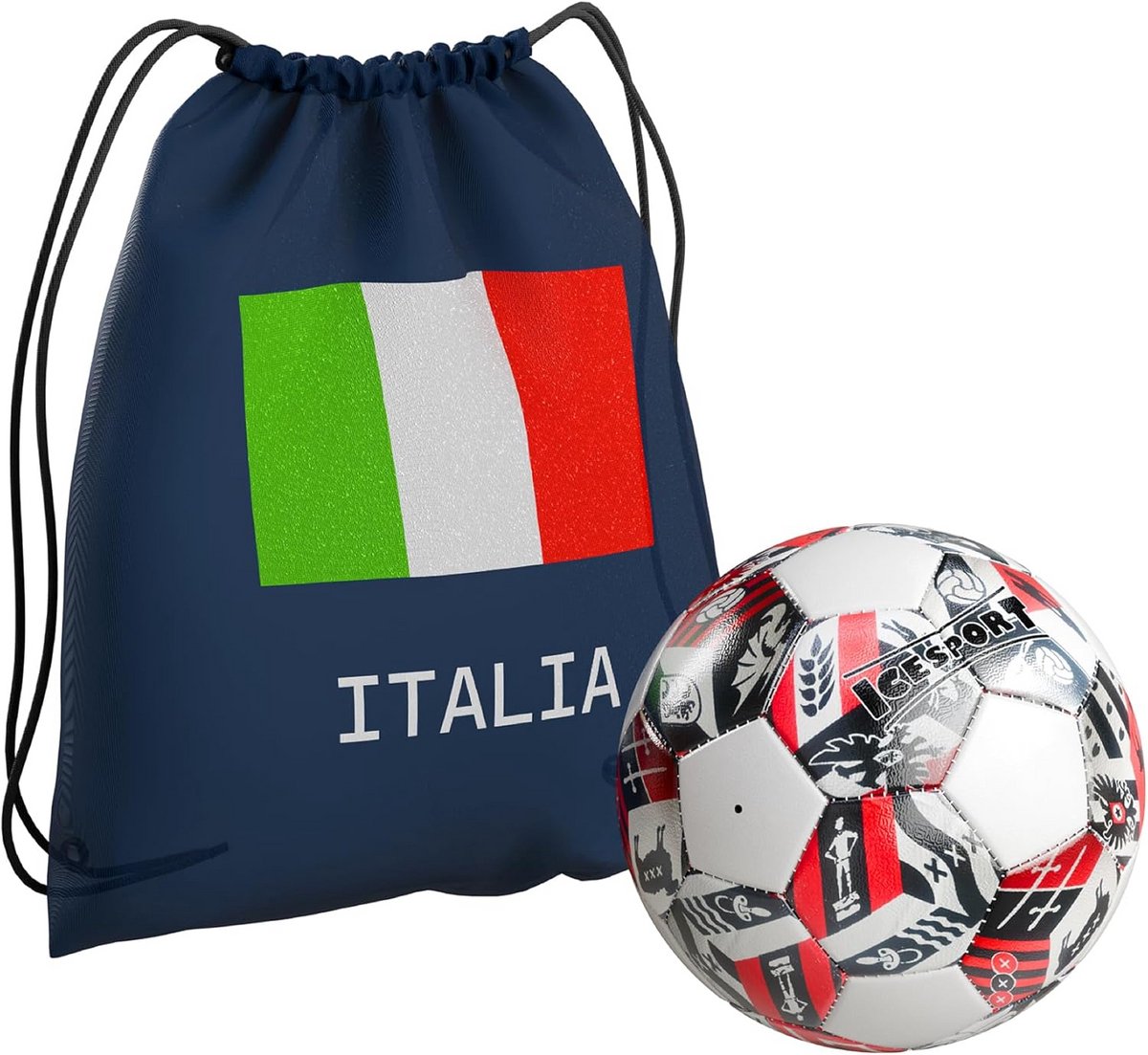 Sporttas en Voetbal Set in Italiaanse Kleuren