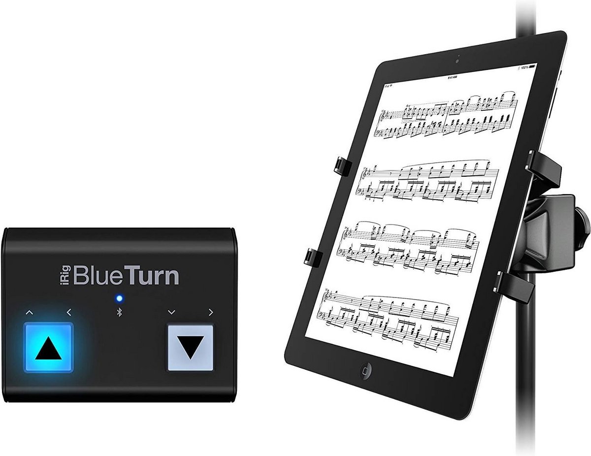 Page Turner Bundel voor Tablet: Draadloze Bladmuziek Controller en Universele Standaard