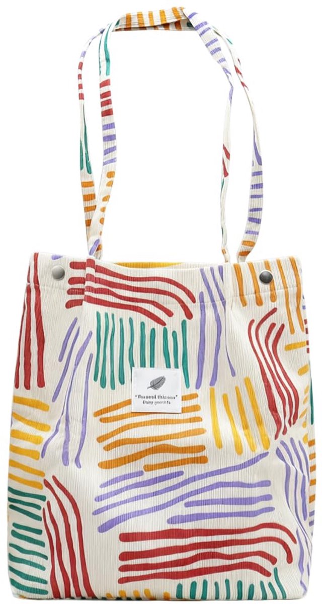 Boodschappentas - Geribbelde Fluwelen Schoudertas - 36 x 12 x 36 cm