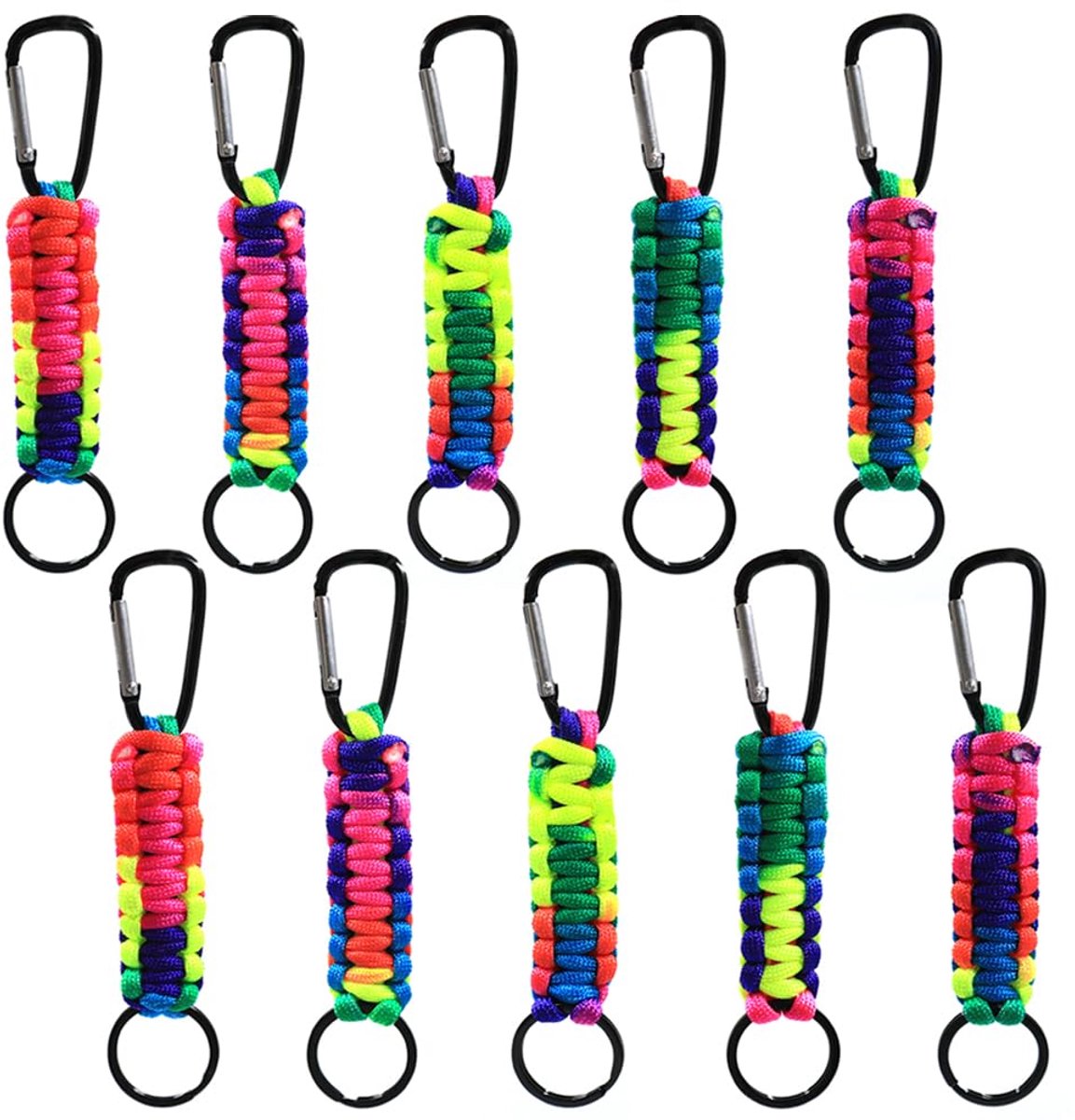 Paracord Sleutelhanger - Multifunctioneel en Kleurvol - Inclusief Karabijnhaak