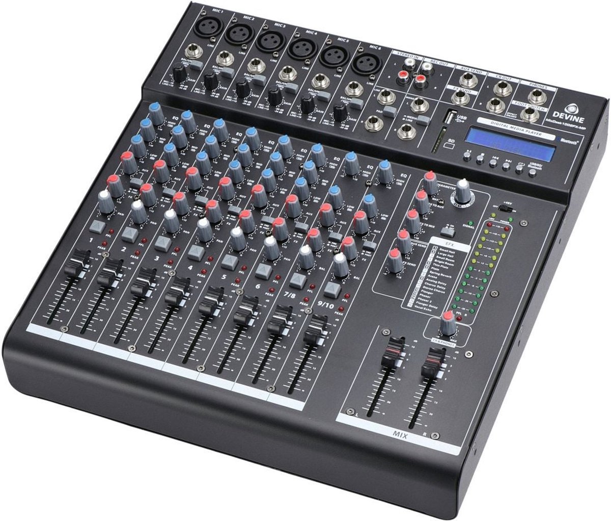 Devine MixDesk 1002FX-MP 10-kanaals mixer met FX en mediaspeler