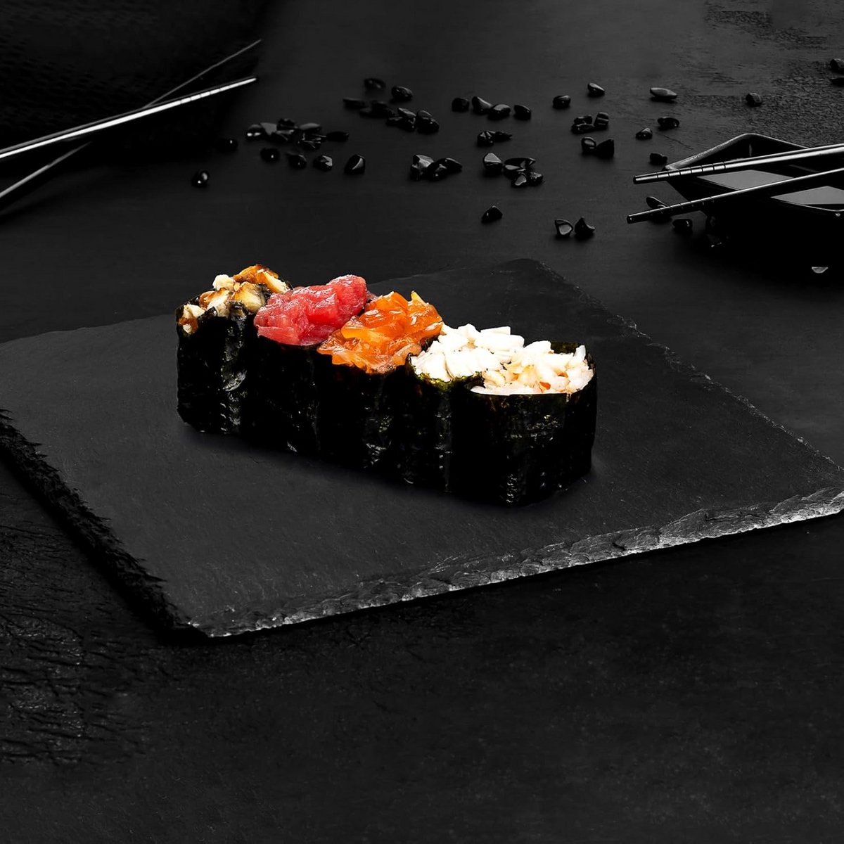 30x Vierkante Zwarte Leisteen Onderzetters 10 cm - Placemats voor Dranken en Servies